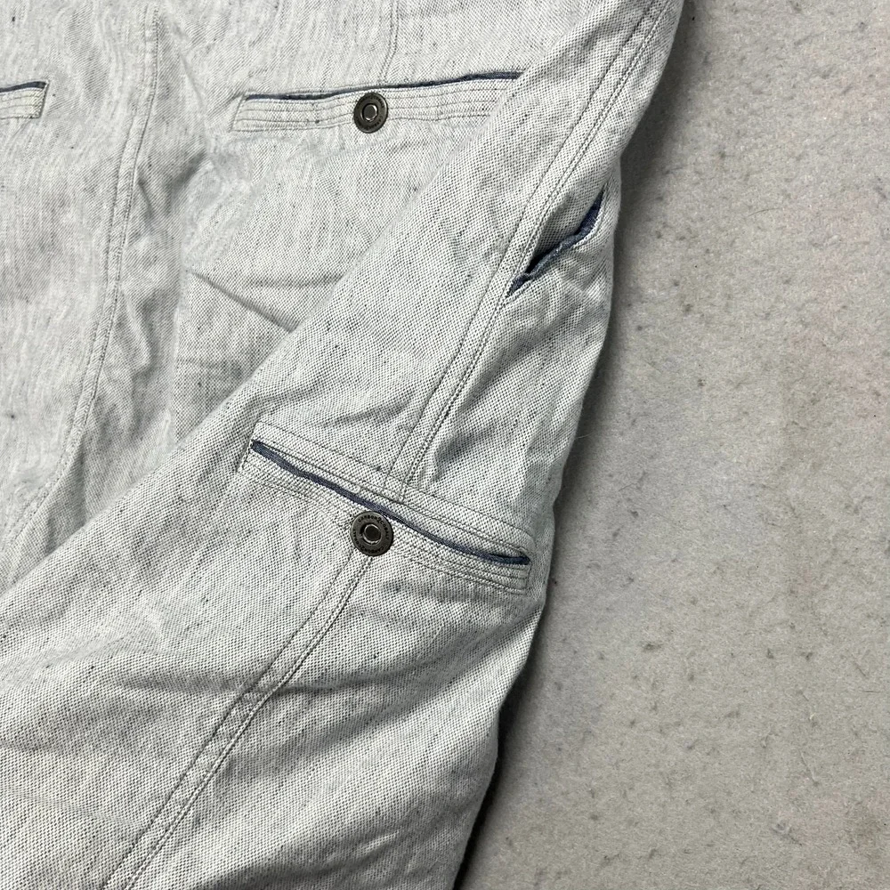 Carbon 2 Cobalt Mens Gray Cotton Linen Blend‎ Shorts Size 40 Flat Front Casual